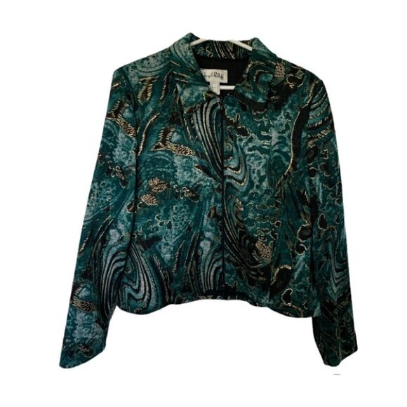 Vintage 80s/90s Joseph Ribkoff Jewel-Tone Cropped Jacket (Size 14) - Picture 1 of 8